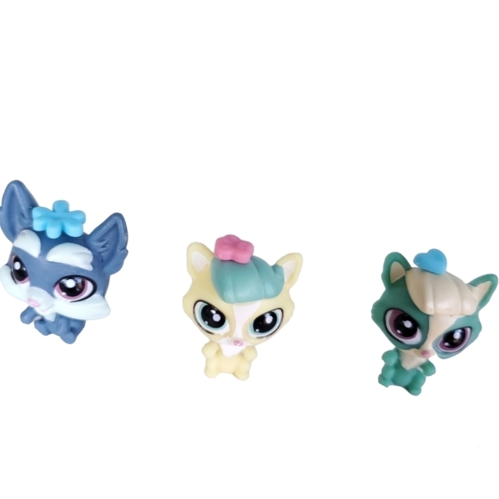 Littlest Pet Shop 3 Piece Yorkie Dog | Kitten Cats Bundle
